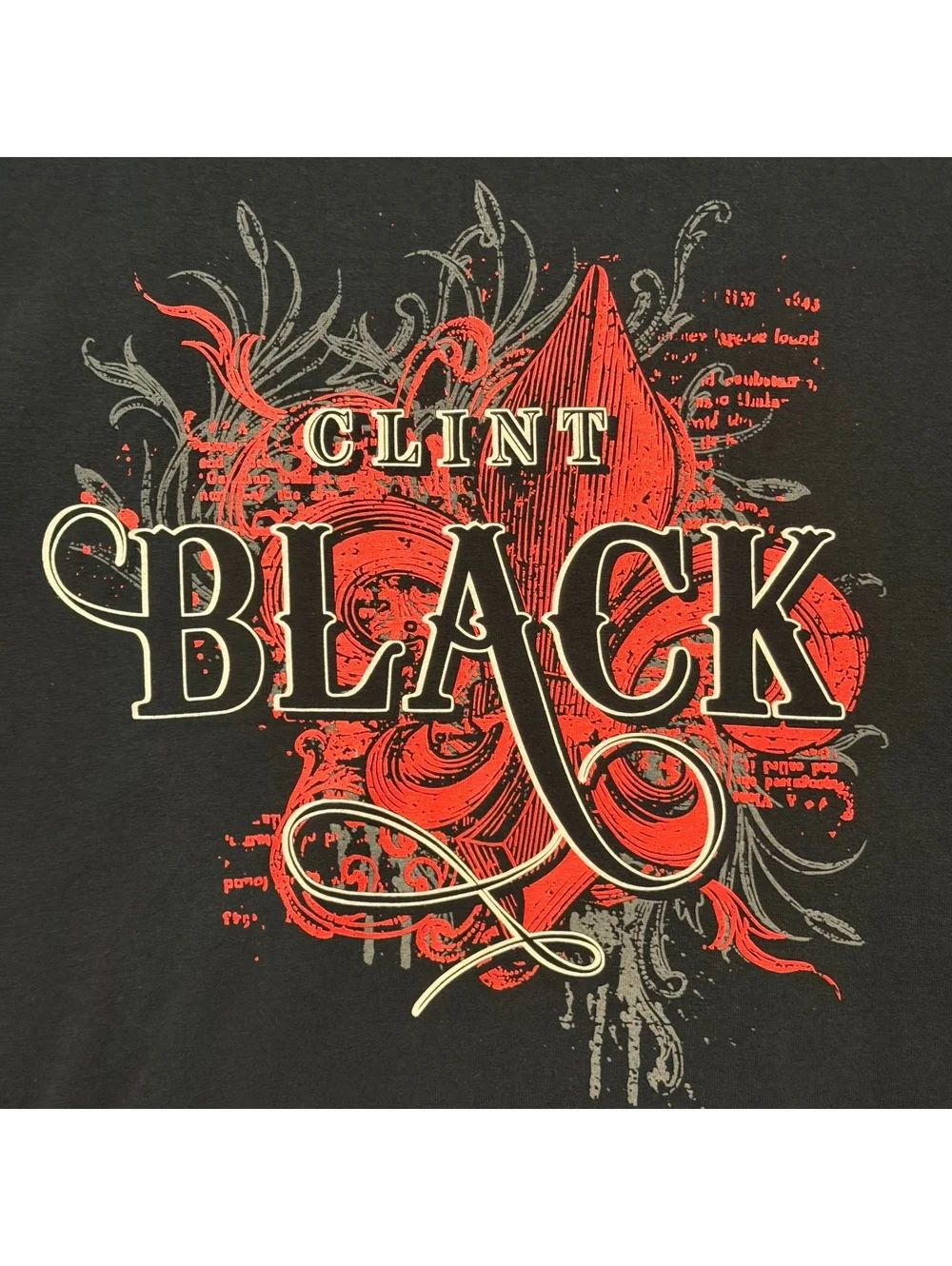 Clint Black T-Shirt Gildan 2XL Black Tee Concert Tour Short Sleeve Cotton